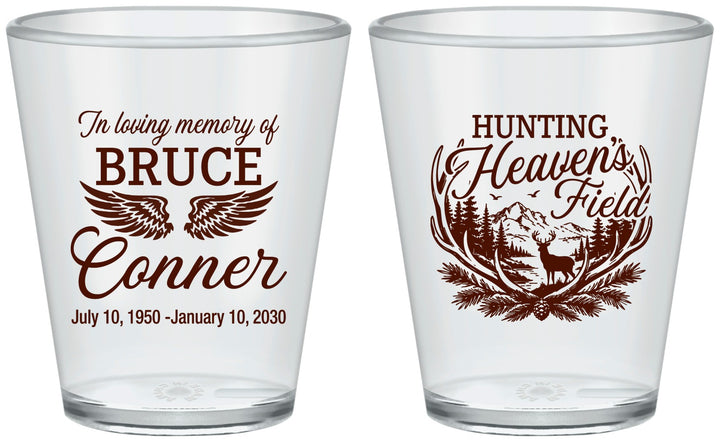 Custom Memorial Plastic Shot Glasses - Hunting Heavens Field | 310021