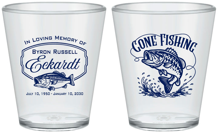 Custom Memorial Plastic Shot Glasses - Gone Fishing | 310022