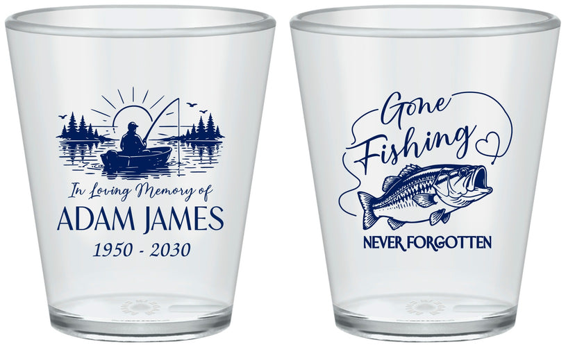 Custom Memorial Plastic Shot Glasses - Gone Fishing | 310024