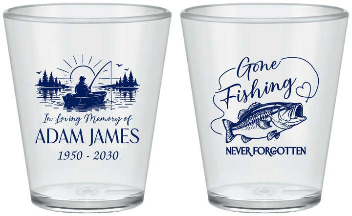 Custom Memorial Plastic Shot Glasses - Gone Fishing | 310024