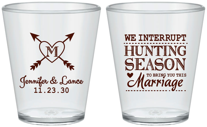 Custom Wedding Plastic Shot Glasses - We Interrupt Season | 318