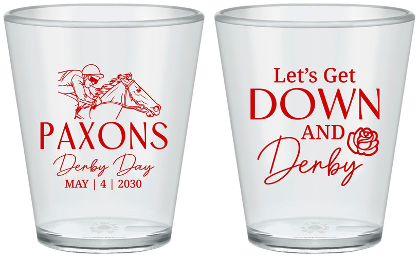 Custom Derby Day Plastic Shot Glasses - Lets Get Down And Derby | 320000