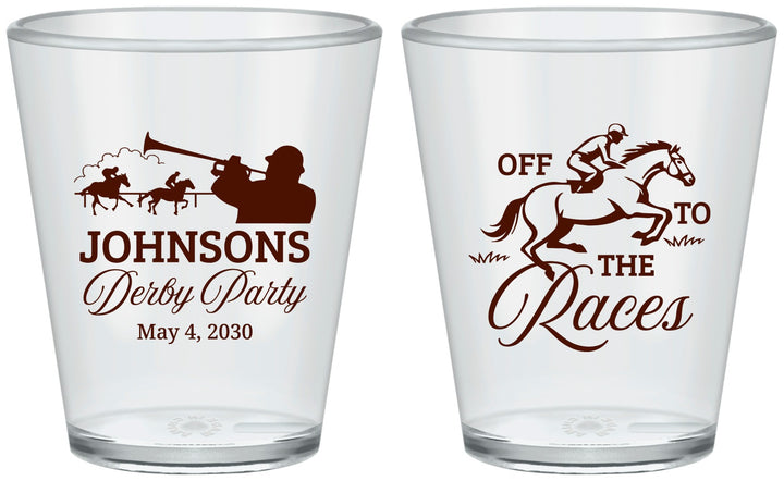 Custom Derby Day Plastic Shot Glasses - Off To The Races | 320002