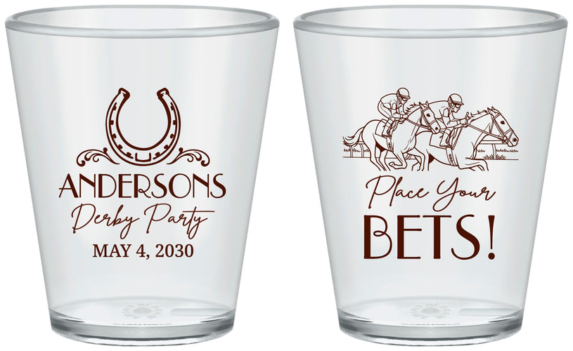 Custom Derby Day Plastic Shot Glasses - Place Your Bets | 320003