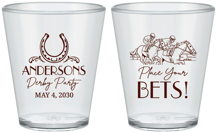 Custom Derby Day Plastic Shot Glasses - Place Your Bets | 320003