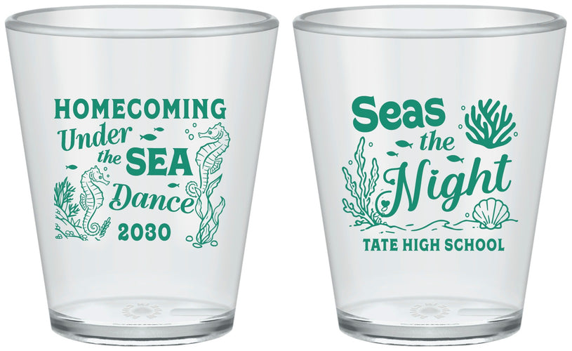 Custom Homecoming Plastic Shot Glasses - Under The Sea Dance | 330001