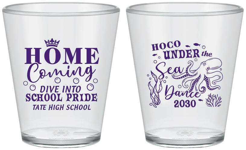 Custom Homecoming Plastic Shot Glasses - Under The Sea Dance | 330002