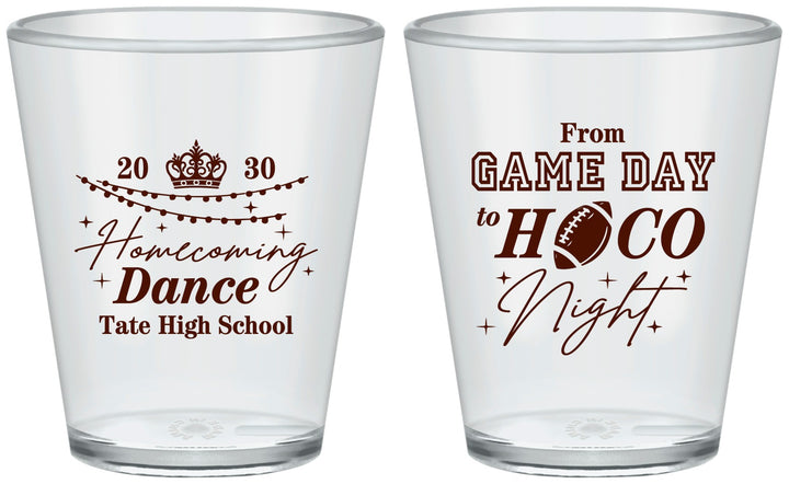 Custom Homecoming Plastic Shot Glasses - Gameday To Hoco Night | 330005