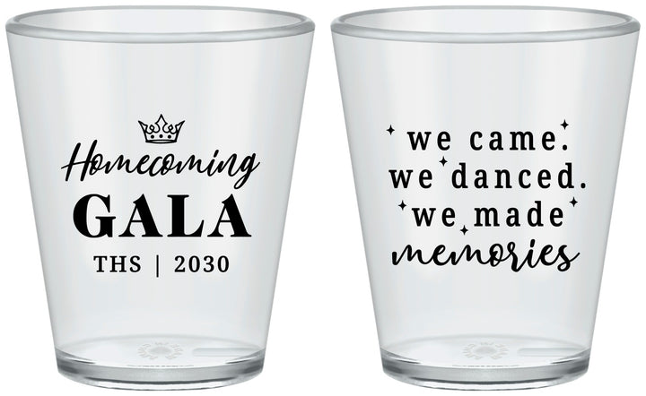 Custom Homecoming Plastic Shot Glasses - Danced Made Memories | 330008