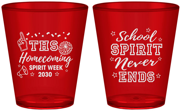 Custom Homecoming Plastic Shot Glasses - Spirit Week | 330011