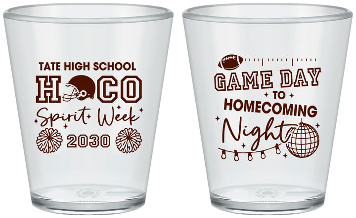 Custom Homecoming Plastic Shot Glasses - Spirit Week | 330013