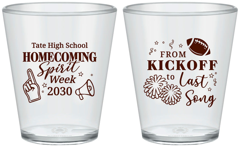 Custom Homecoming Plastic Shot Glasses - Spirit Week | 330019
