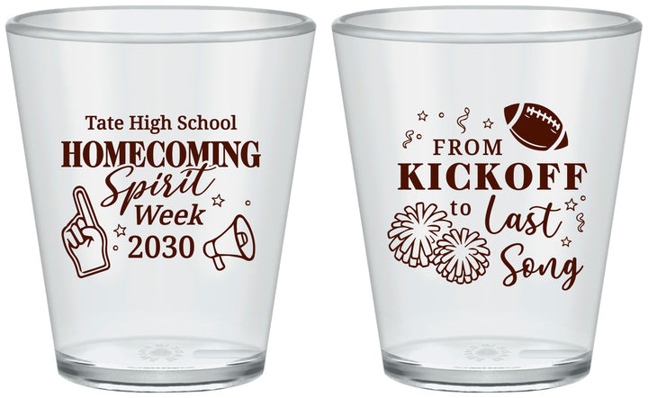 Custom Homecoming Plastic Shot Glasses - Spirit Week | 330019