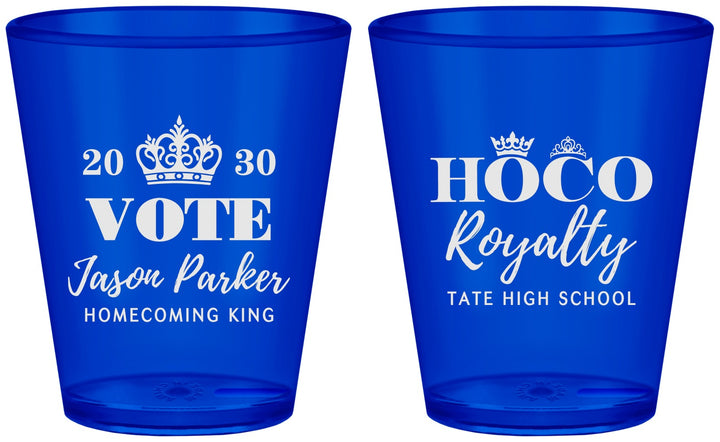 Custom Homecoming Plastic Shot Glasses - Hoco King Vote | 330021