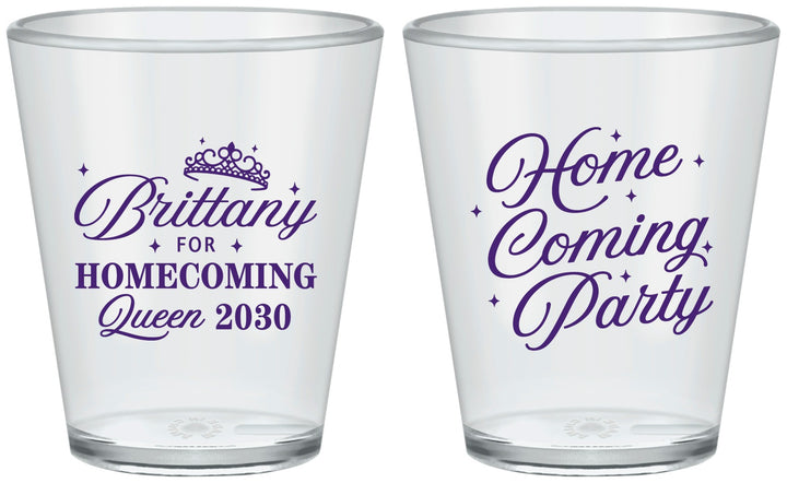 Custom Homecoming Plastic Shot Glasses - Hoco Queen Vote | 330022
