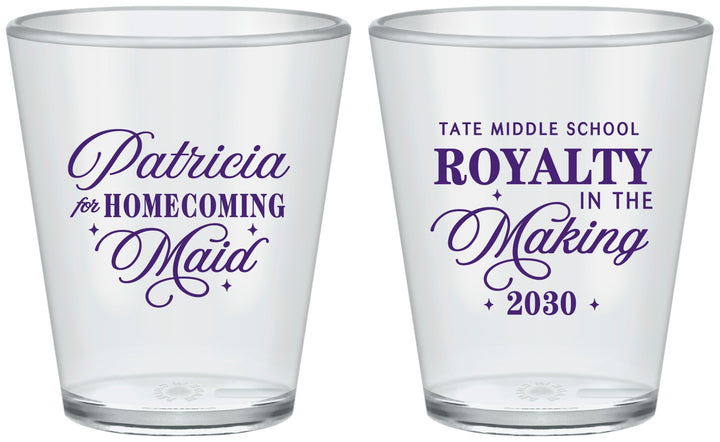 Custom Homecoming Plastic Shot Glasses - Hoco Maid Vote | 330028