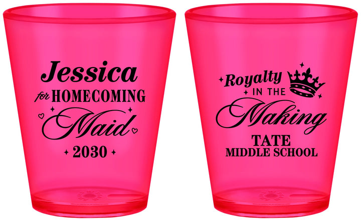 Custom Homecoming Plastic Shot Glasses - Hoco Maid Vote | 330029