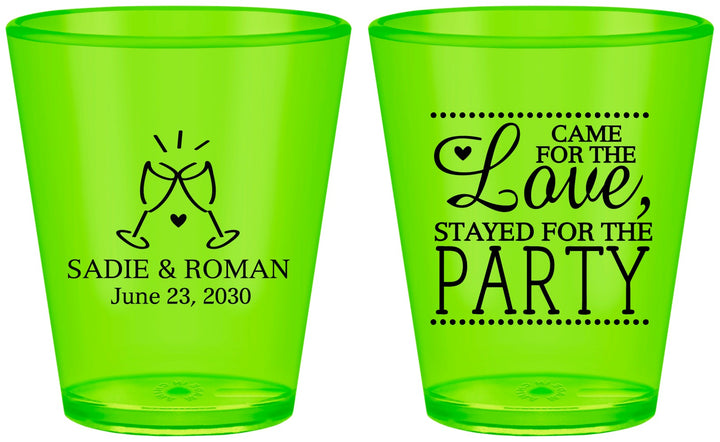 Custom Wedding Plastic Shot Glasses - Love Party | 331