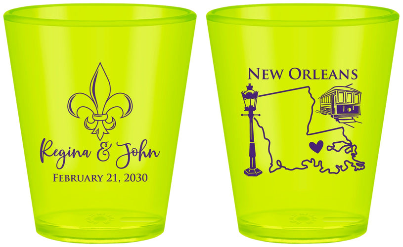 Custom Wedding Plastic Shot Glasses - New Orleans | 334