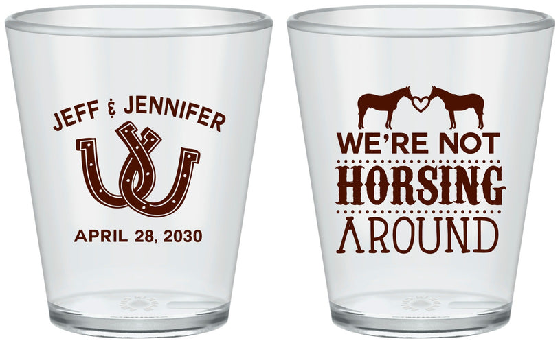 Custom Wedding Plastic Shot Glasses - Horseshoe | 340