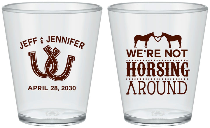 Custom Wedding Plastic Shot Glasses - Horseshoe | 340