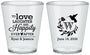 Custom Wedding Plastic Shot Glasses - Love Laughter Happily | 345