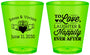 Custom Wedding Plastic Shot Glasses - Love Laughter Happily | 346