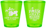 Custom Wedding Plastic Shot Glasses - Left The Farm Tractor | 347
