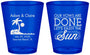Custom Wedding Plastic Shot Glasses - Vows Are Done Enjoy Sun | 348