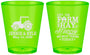 Custom Wedding Plastic Shot Glasses - Left The Farm Tractor | 351