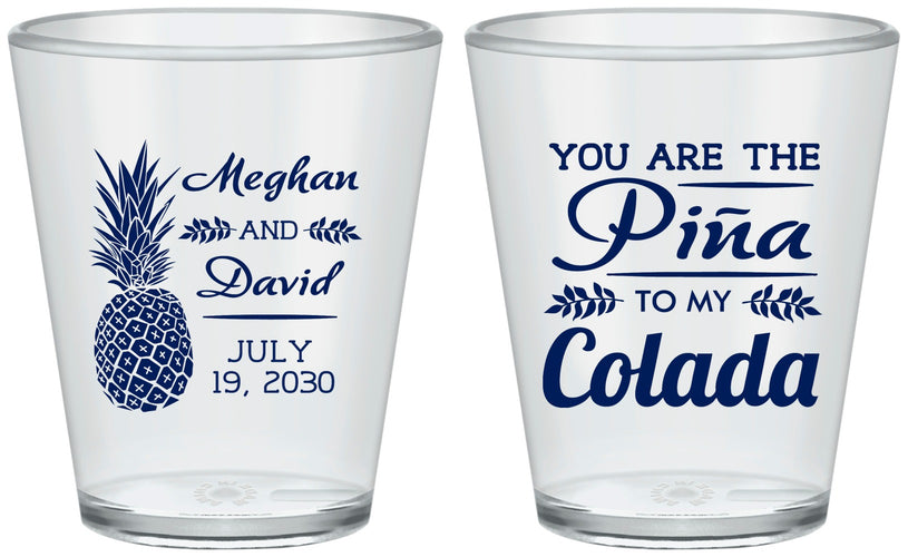 Custom Wedding Plastic Shot Glasses - Pina Colada | 364
