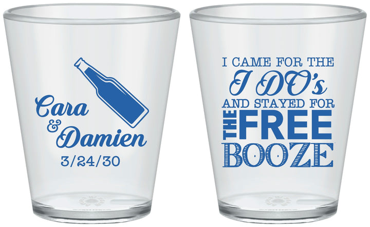 Custom Wedding Plastic Shot Glasses - I Do Free Booze | 371
