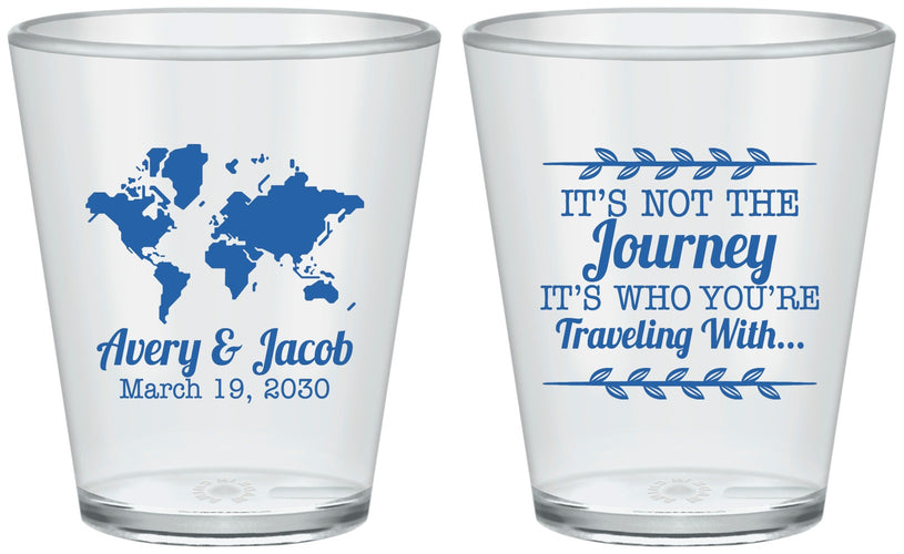 Custom Wedding Plastic Shot Glasses - Journey Traveling With | 374