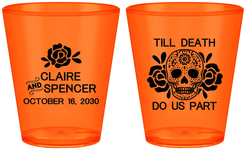 Custom Wedding Plastic Shot Glasses - Till Death Do Us Part | 380