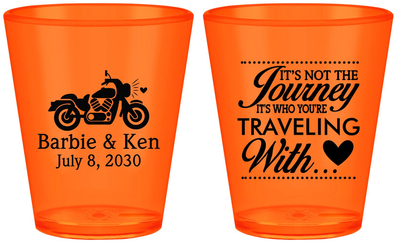 Custom Wedding Plastic Shot Glasses - Journey Traveling With | 388
