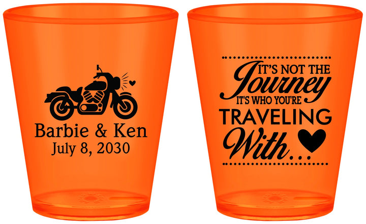 Custom Wedding Plastic Shot Glasses - Journey Traveling With | 388