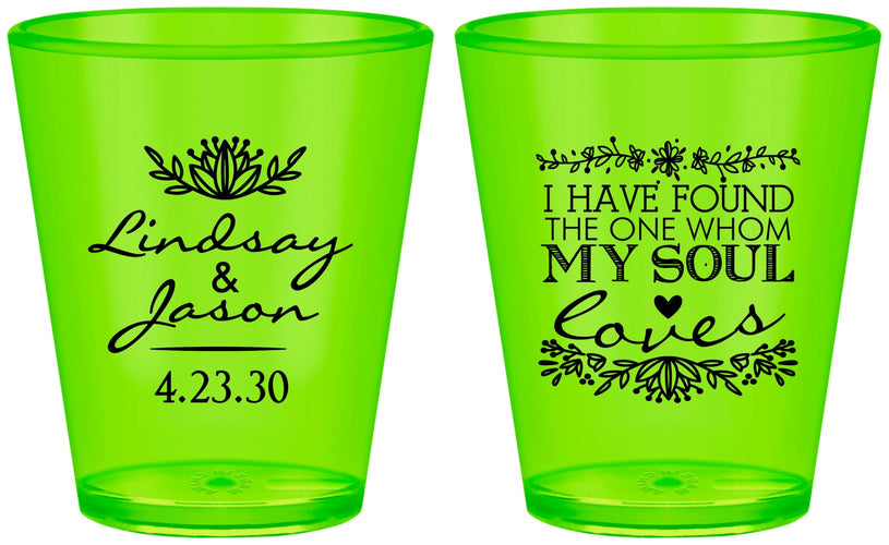 Custom Wedding Plastic Shot Glasses - Found My Soul | 390