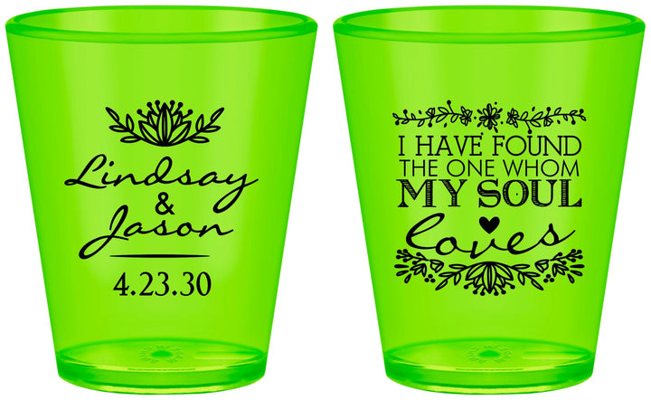 Custom Wedding Plastic Shot Glasses - Found My Soul | 390