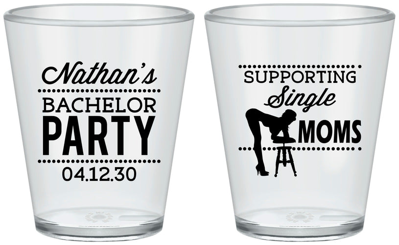 Custom Bachelor Party Plastic Shot Glasses - Strip Club | 40006