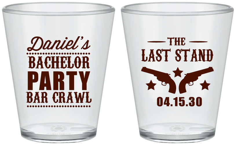 Custom Bachelor Party Plastic Shot Glasses - The Last Stand | 40016