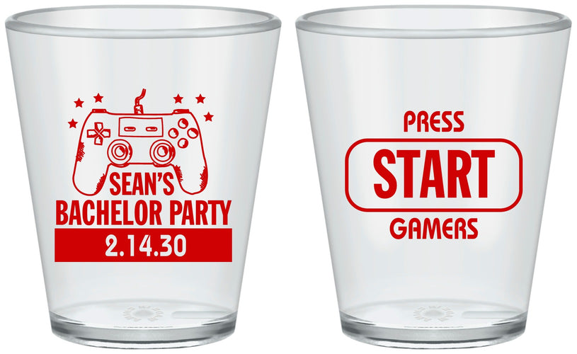 Custom Bachelor Party Plastic Shot Glasses - Video Games | 40018