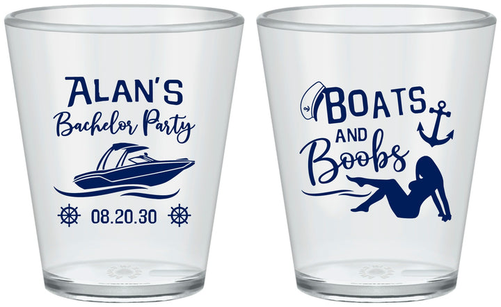 Custom Bachelor Party Plastic Shot Glasses - Nautical Boats | 40021