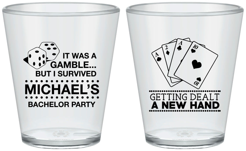 Custom Bachelor Party Plastic Shot Glasses - Las Vegas | 40025
