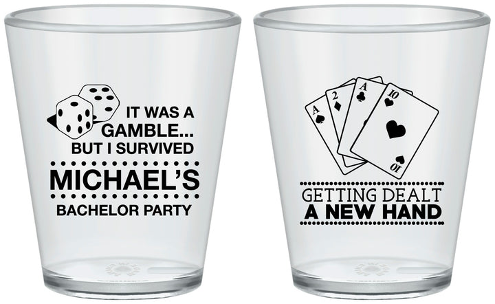 Custom Bachelor Party Plastic Shot Glasses - Las Vegas | 40025
