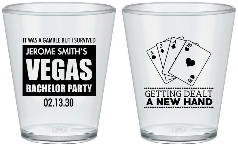 Custom Bachelor Party Plastic Shot Glasses - Las Vegas | 40026