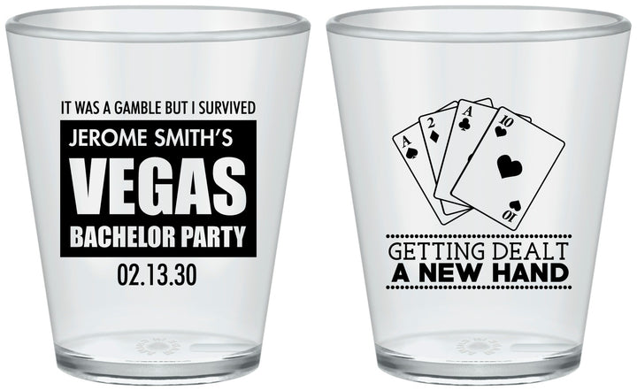 Custom Bachelor Party Plastic Shot Glasses - Las Vegas | 40026