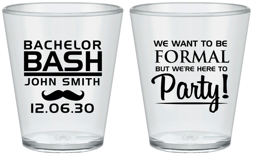 Custom Bachelor Party Plastic Shot Glasses - Formal | 40030