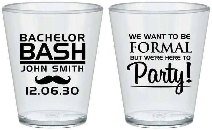 Custom Bachelor Party Plastic Shot Glasses - Formal | 40030