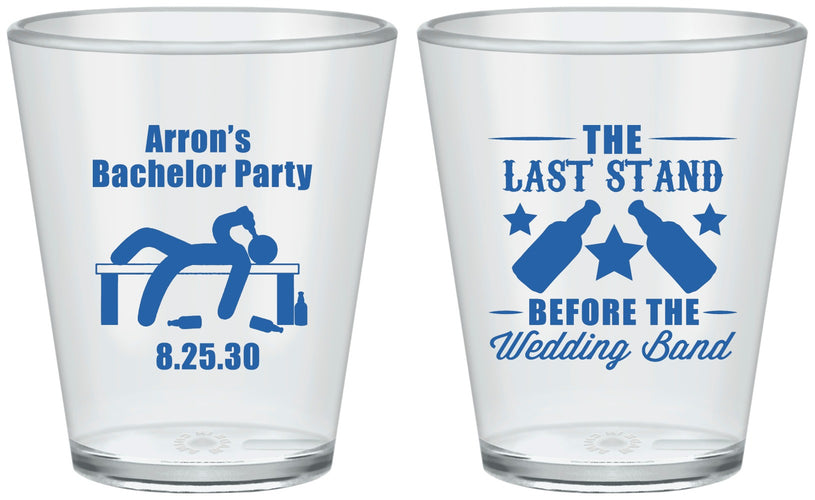 Custom Bachelor Party Plastic Shot Glasses - The Last Stand | 40035