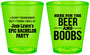 Custom Bachelor Party Plastic Shot Glasses - Beer And Boobs | 40039